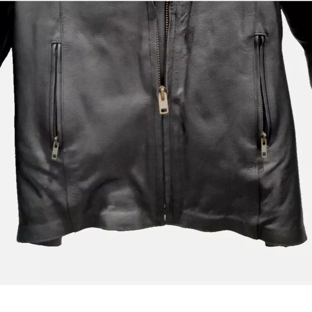 UNIK Premium Women's XL Black Leather Motorcycle Jacket Removable Lining Western - Picture 3 of 11
